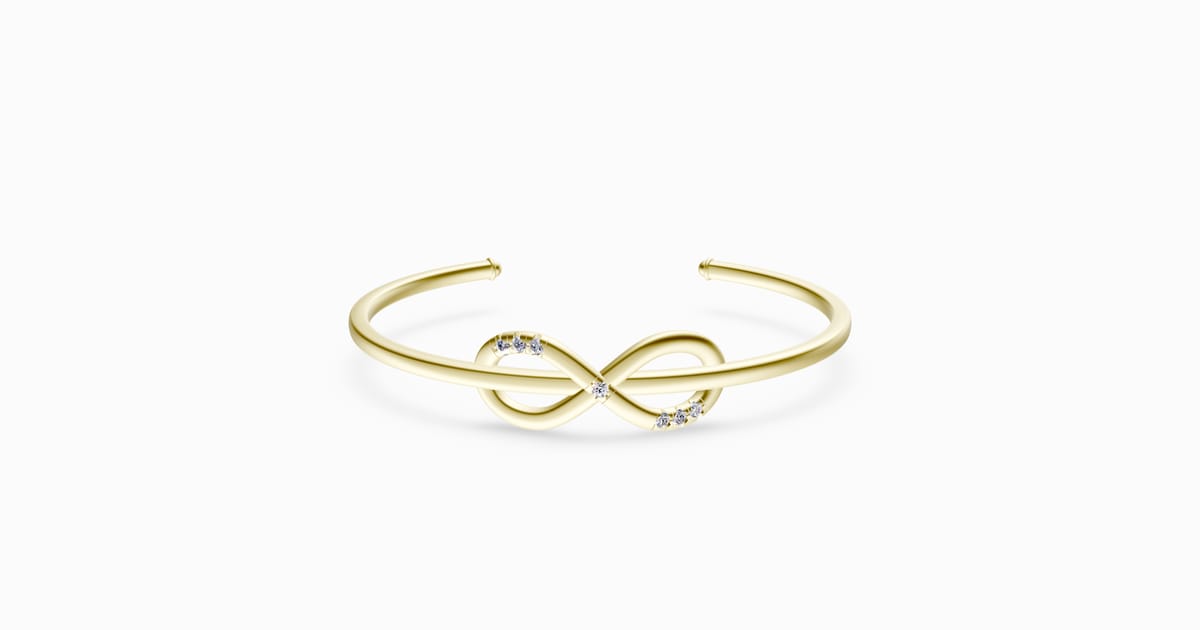 Infinity Cuff Bracelet | 10k Yellow Gold | Lab-grown Diamond