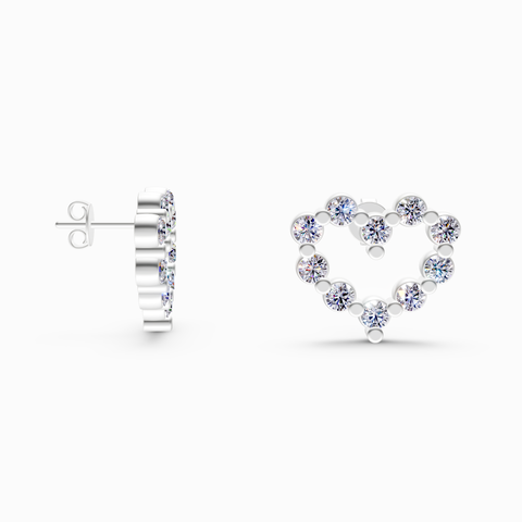 heart stud earrings