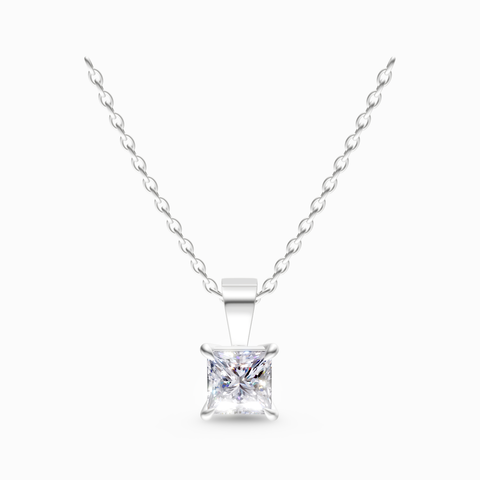 square solitaire pendant