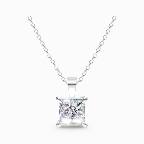 square solitaire pendant