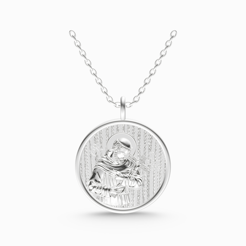 saint francis religious pendant