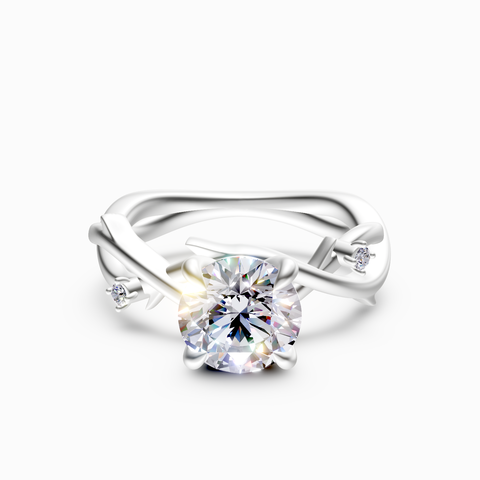 vine motif engagement ring