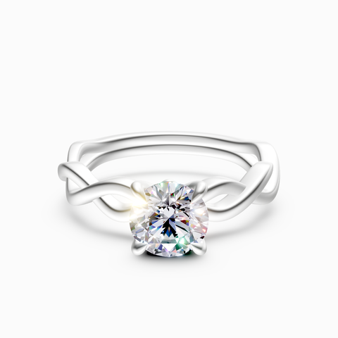 twist solitaire engagement ring