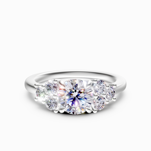 seven stone engagement ring