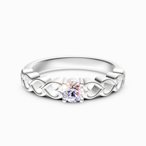 heart-motif engagement ring