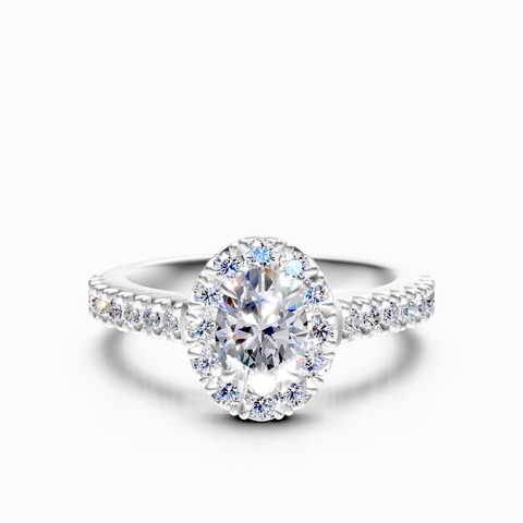 oval halo engagement ring