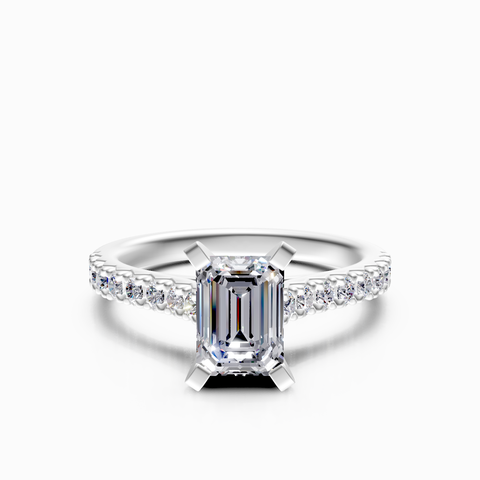 solitaire pavé engagement ring