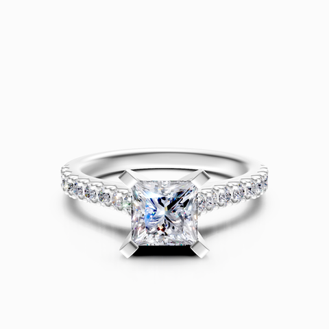 solitaire pavé engagement ring