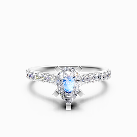 solitaire pavé engagement ring