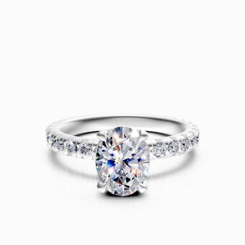 solitaire pavé engagement ring