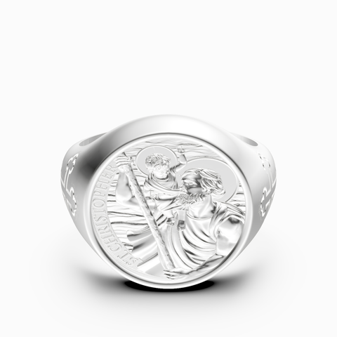 saint christopher signet ring