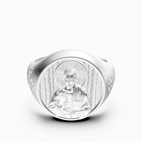 saint christ signet ring