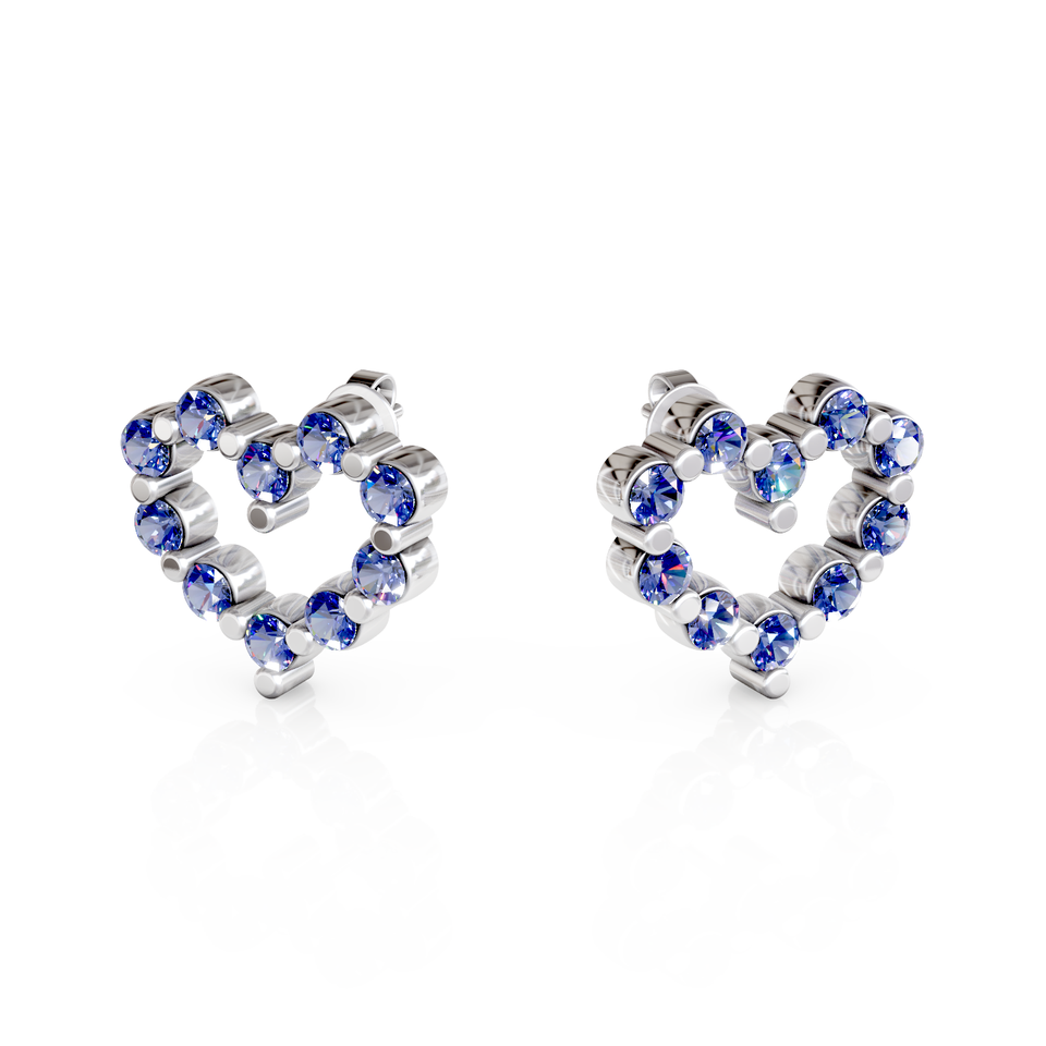 heart stud earrings