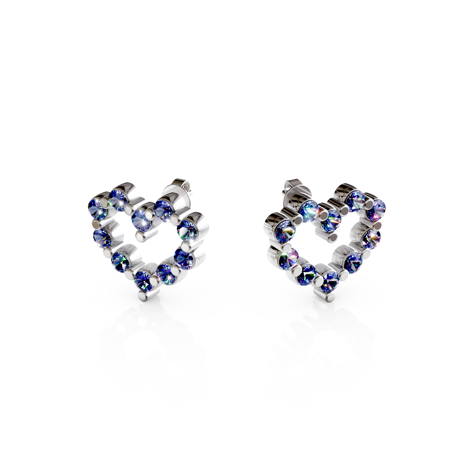heart stud earrings
