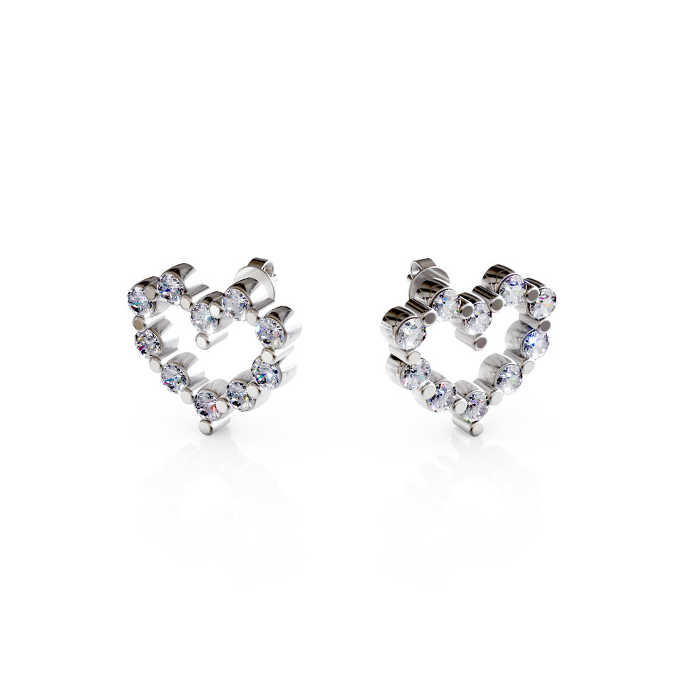 heart stud earrings