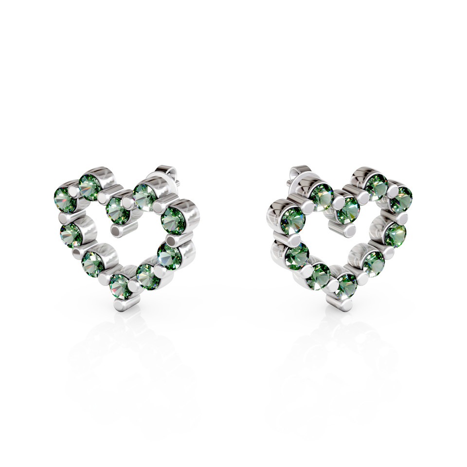 heart stud earrings
