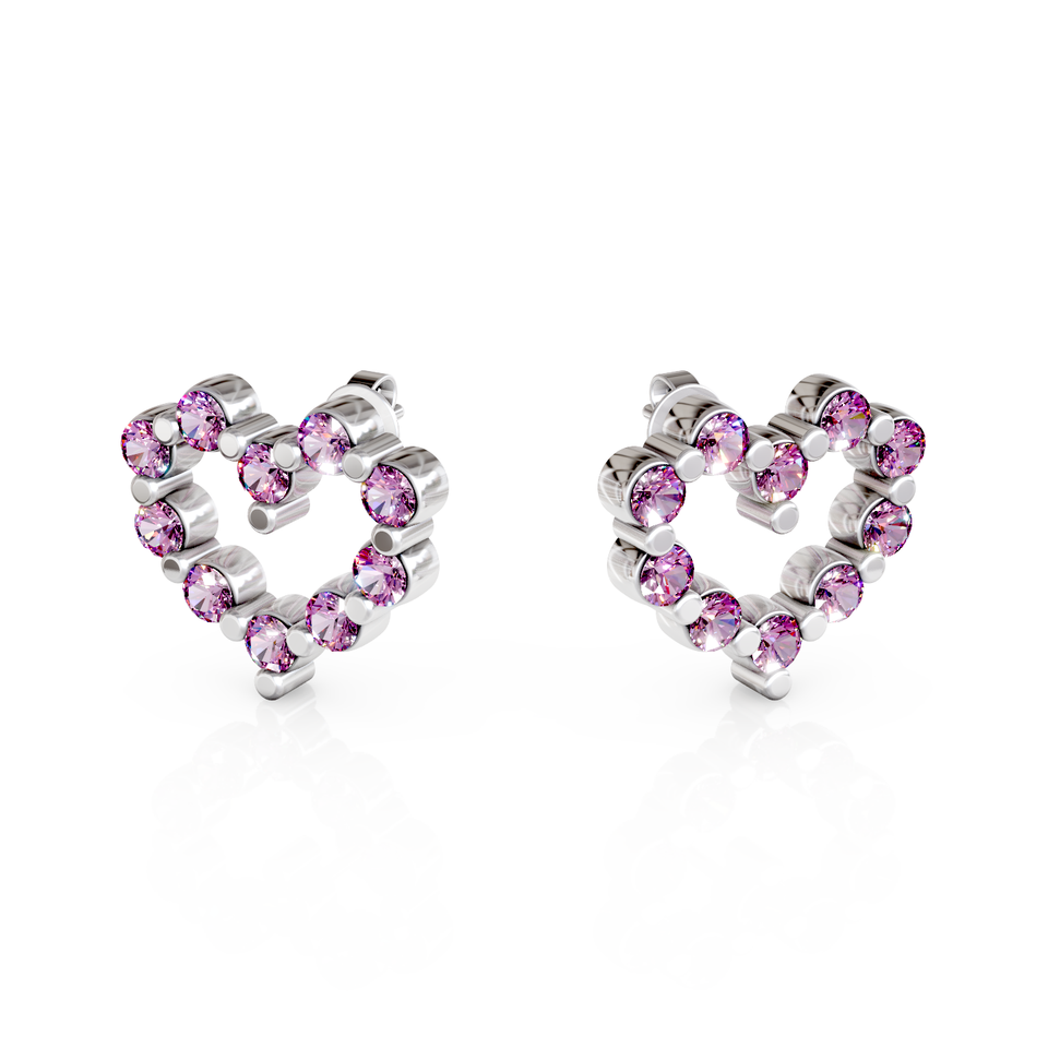 heart stud earrings