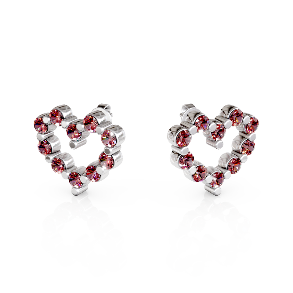 heart stud earrings