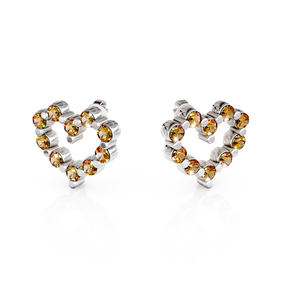 heart stud earrings