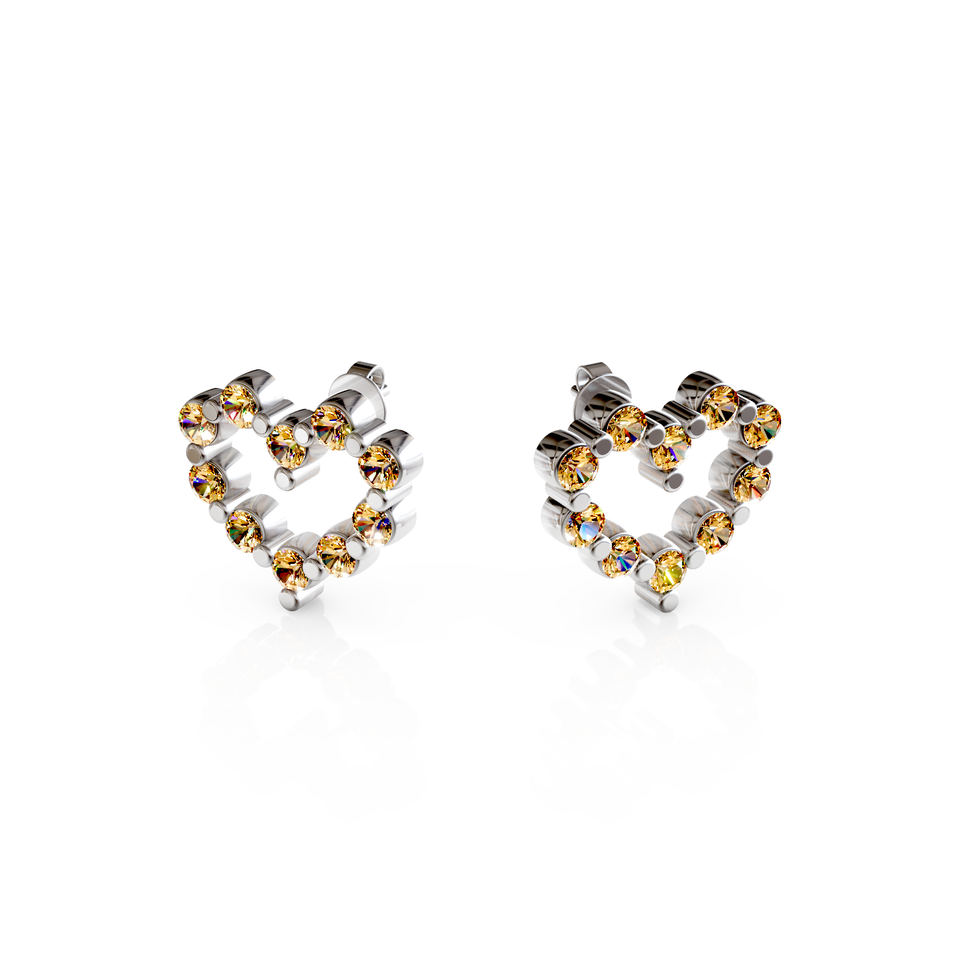 heart stud earrings