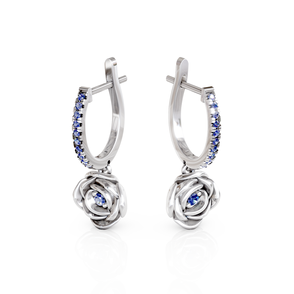 rose drop hoop earrings