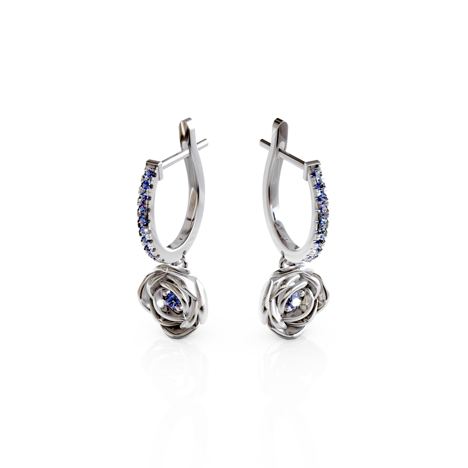rose drop hoop earrings