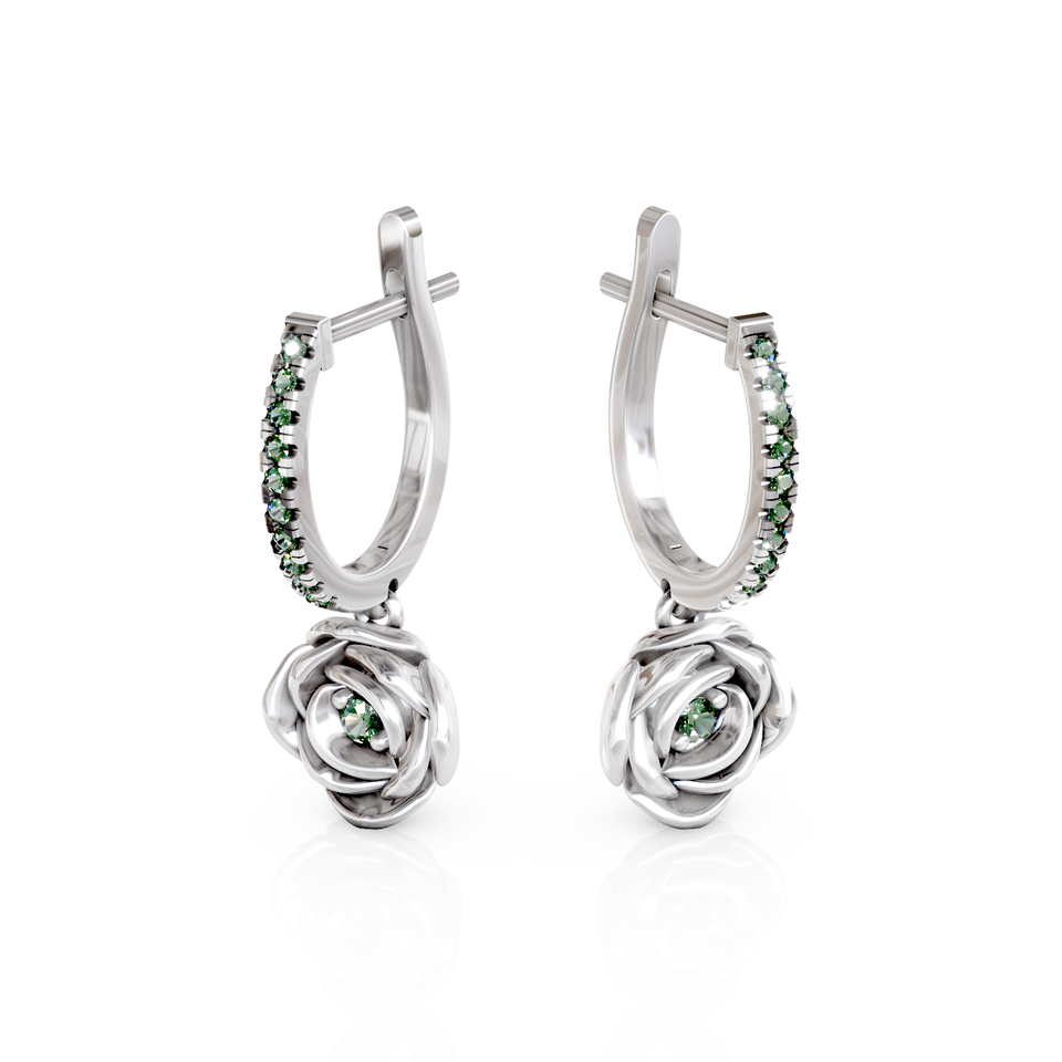 rose drop hoop earrings
