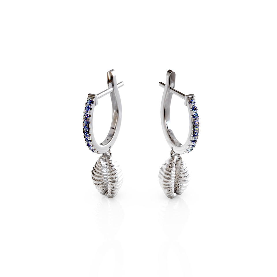 cowrie shell hoop earrings