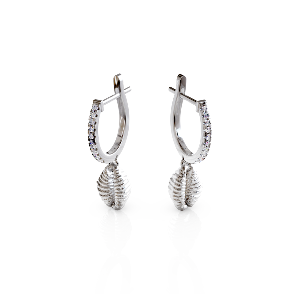 cowrie shell hoop earrings
