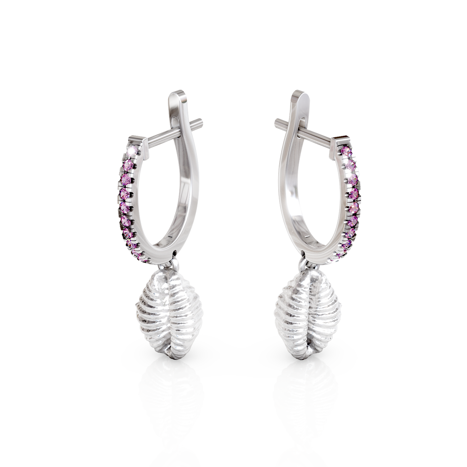 cowrie shell hoop earrings