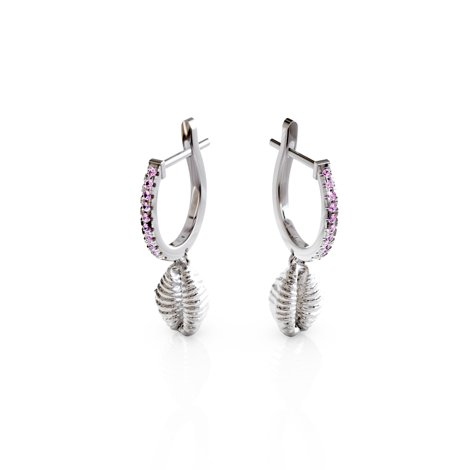 cowrie shell hoop earrings