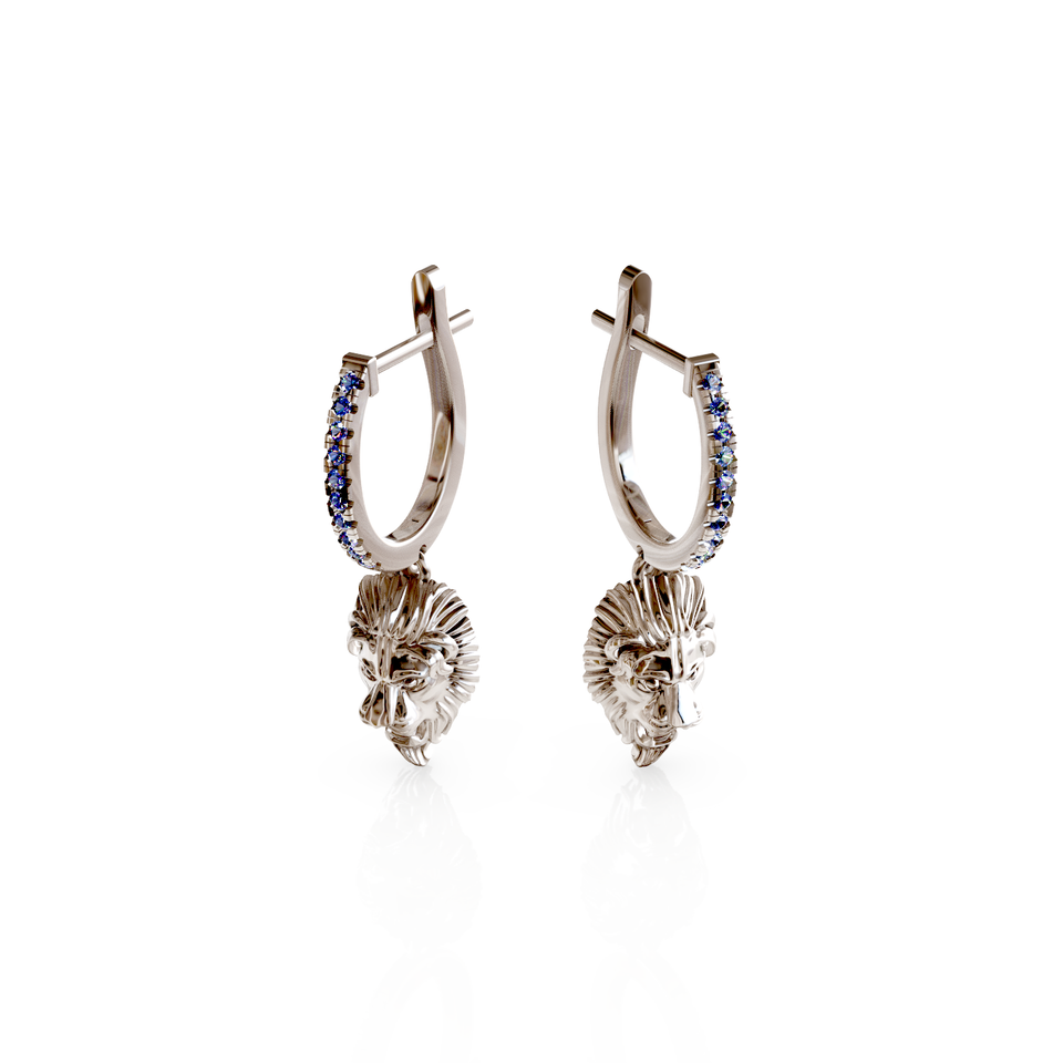 lion head stud earrings