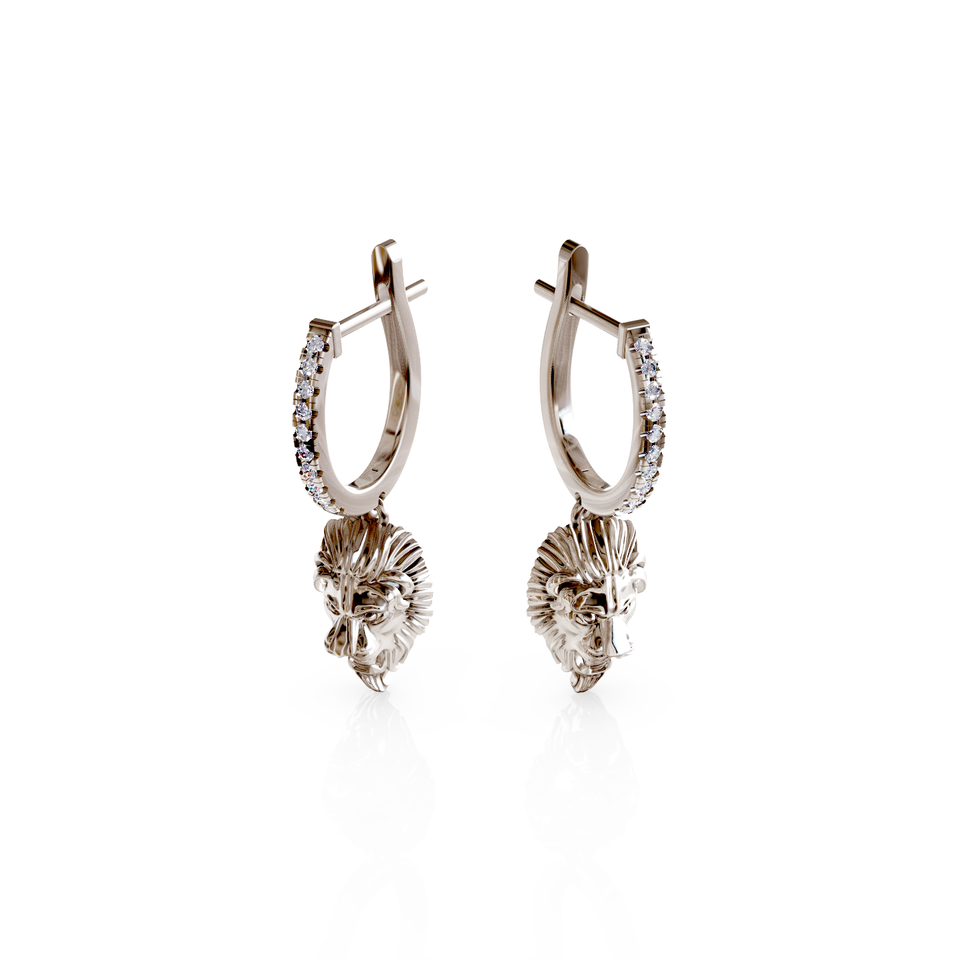 lion head stud earrings
