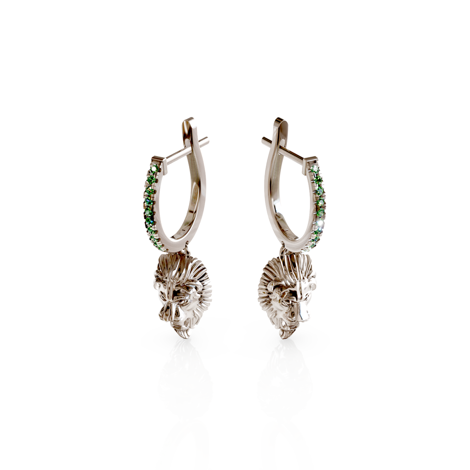 lion head stud earrings