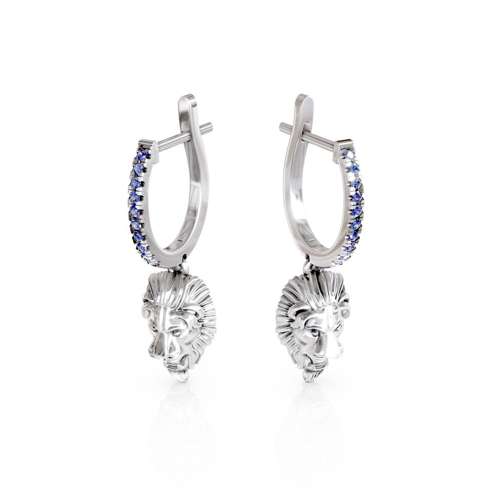 lion head stud earrings