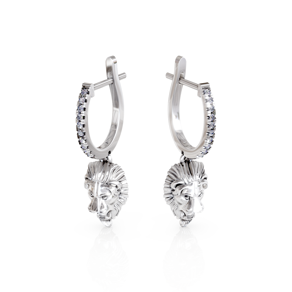 lion head stud earrings