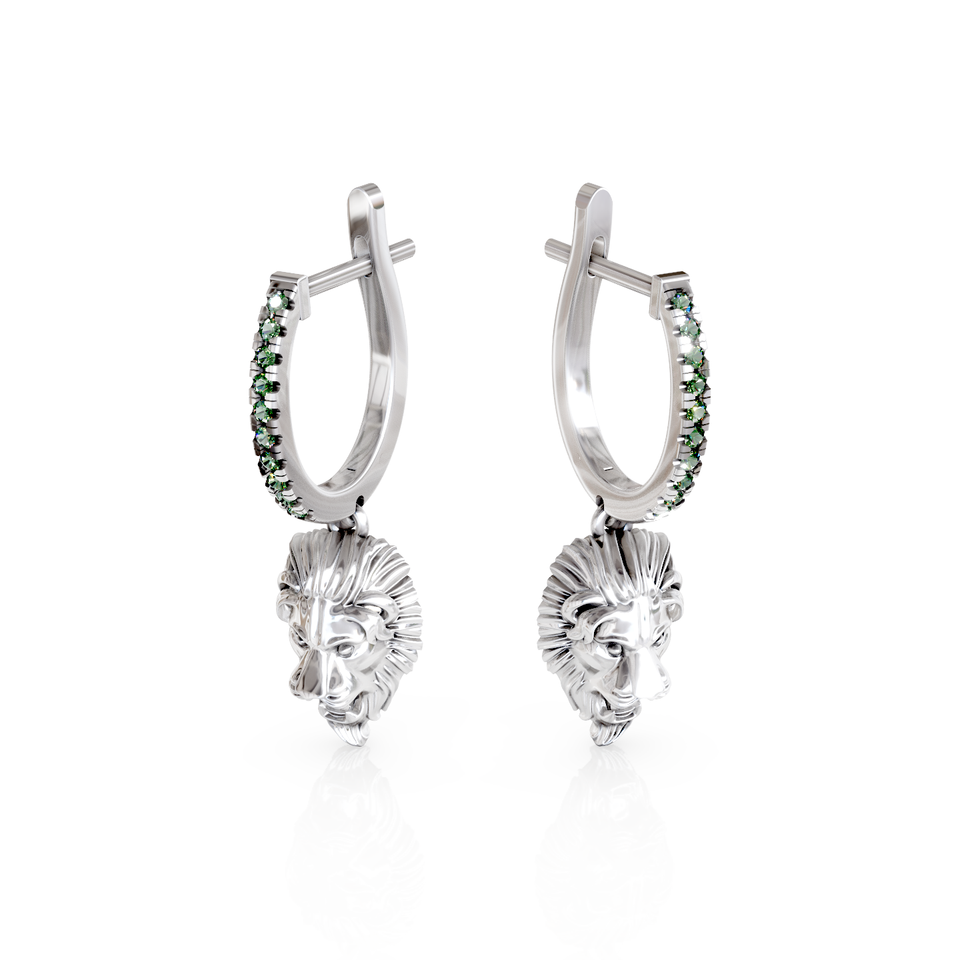 lion head stud earrings