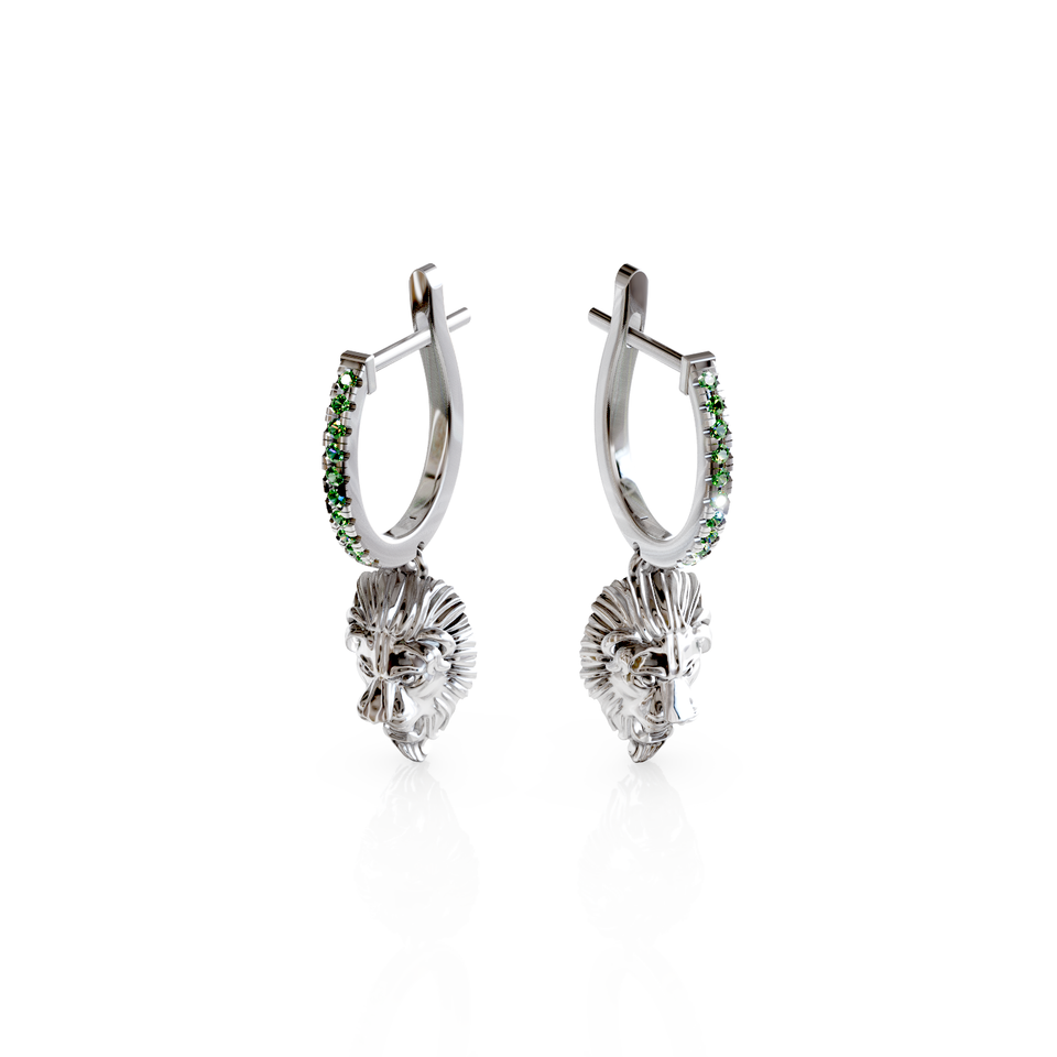lion head stud earrings