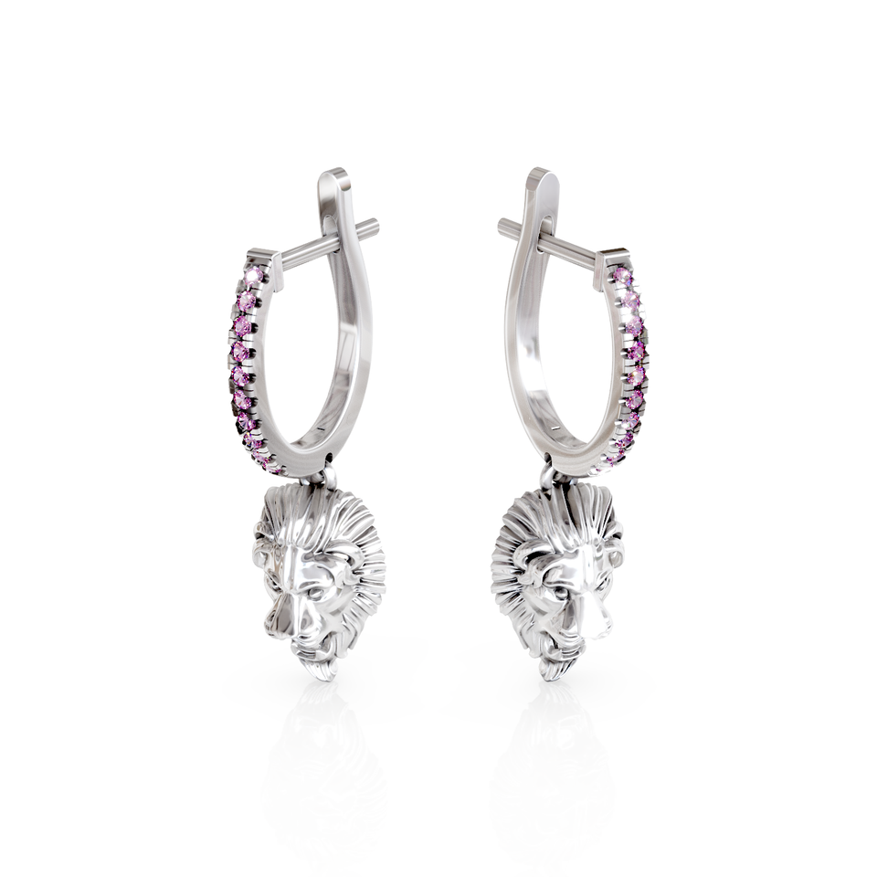 lion head stud earrings