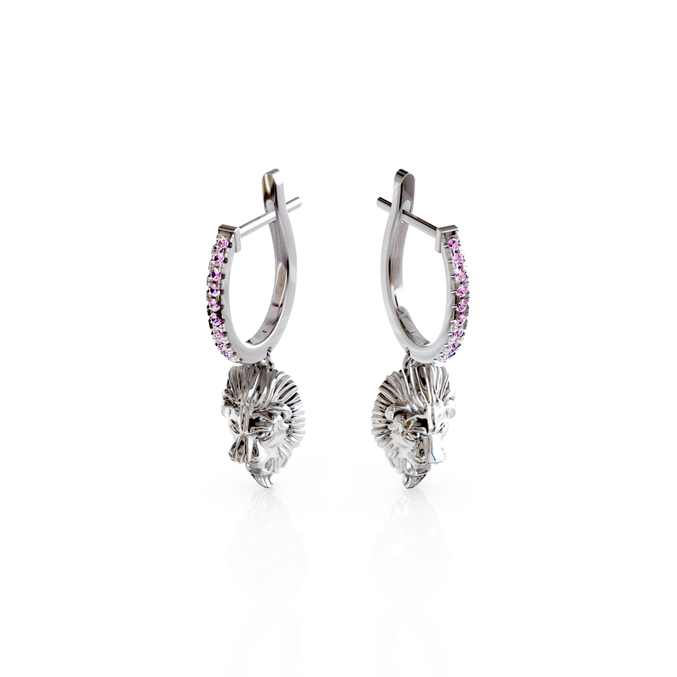 lion head stud earrings