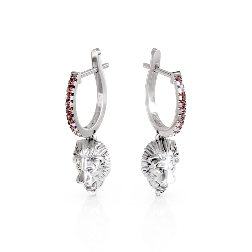 lion head stud earrings