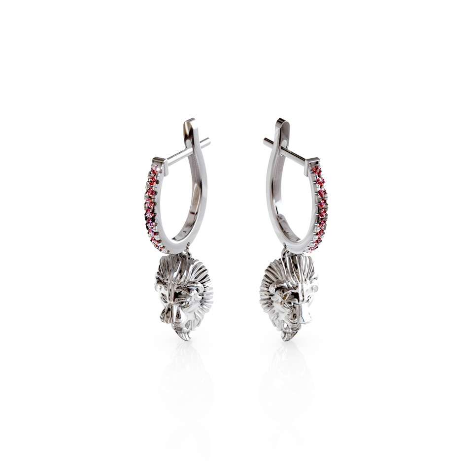 lion head stud earrings