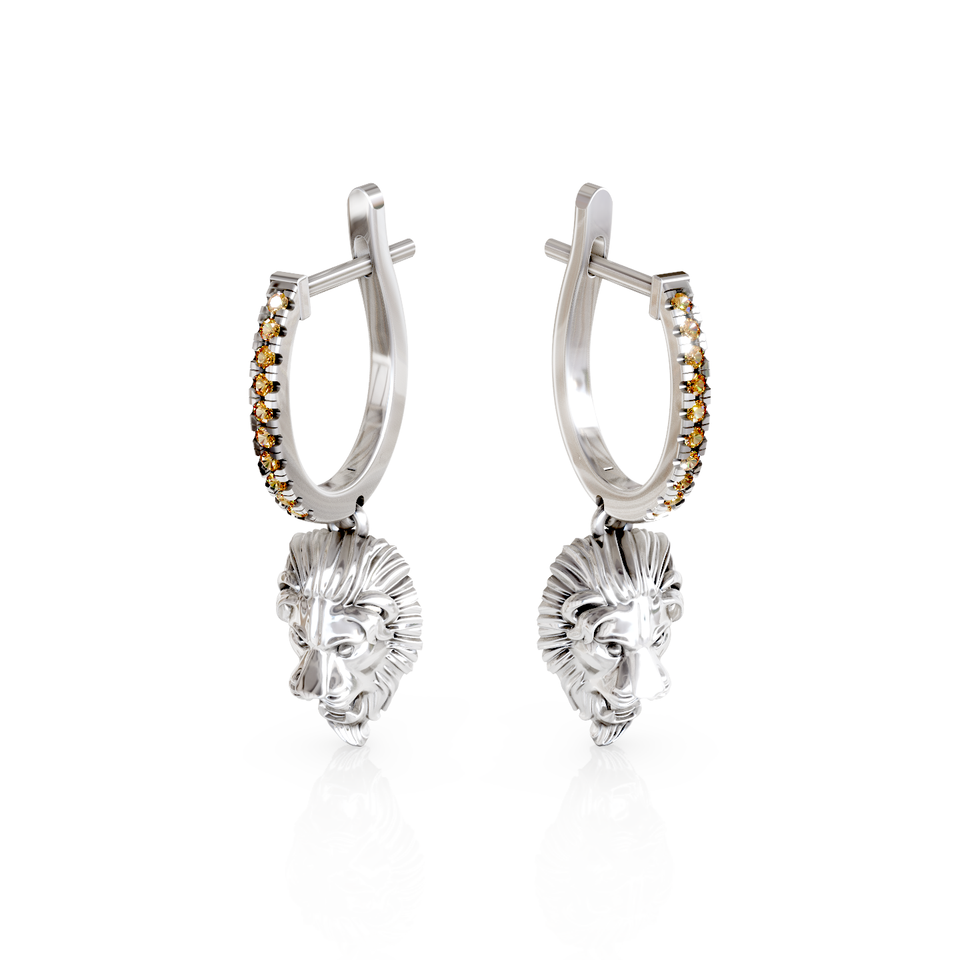 lion head stud earrings
