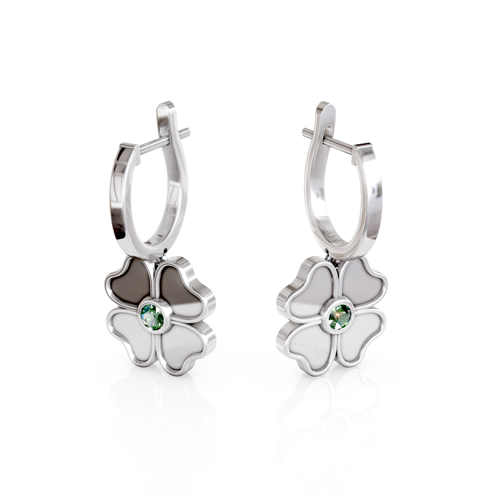 clover hoop earrings