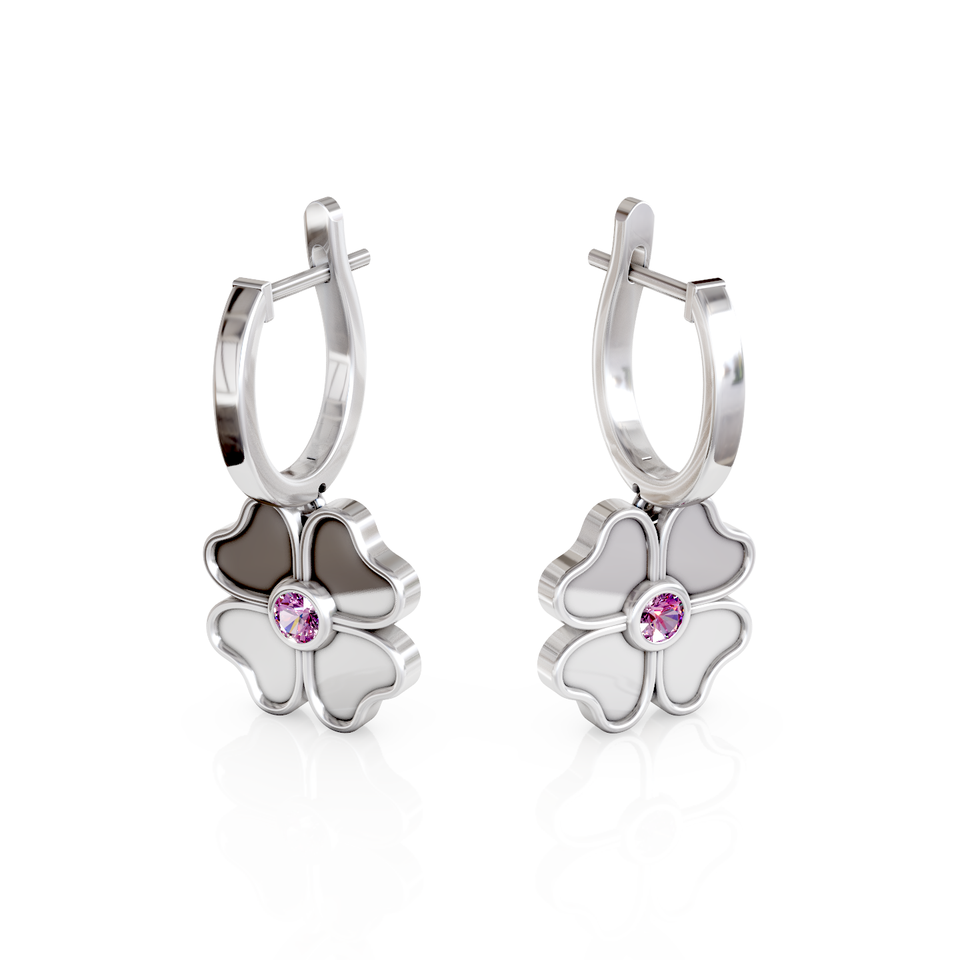 clover hoop earrings