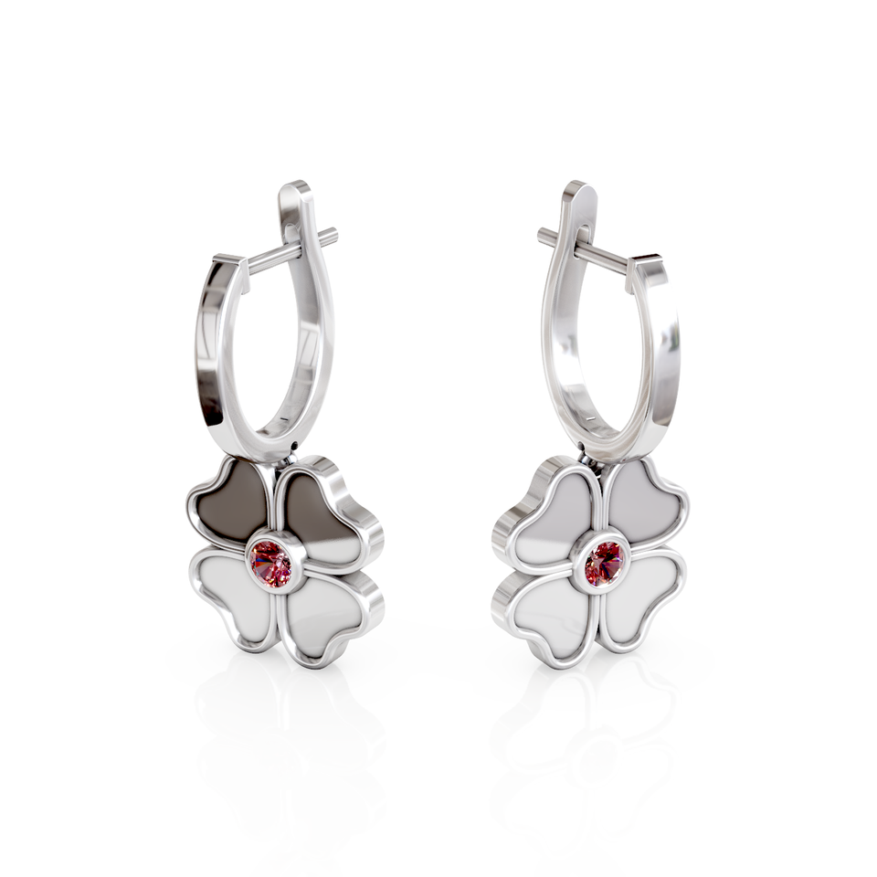 clover hoop earrings