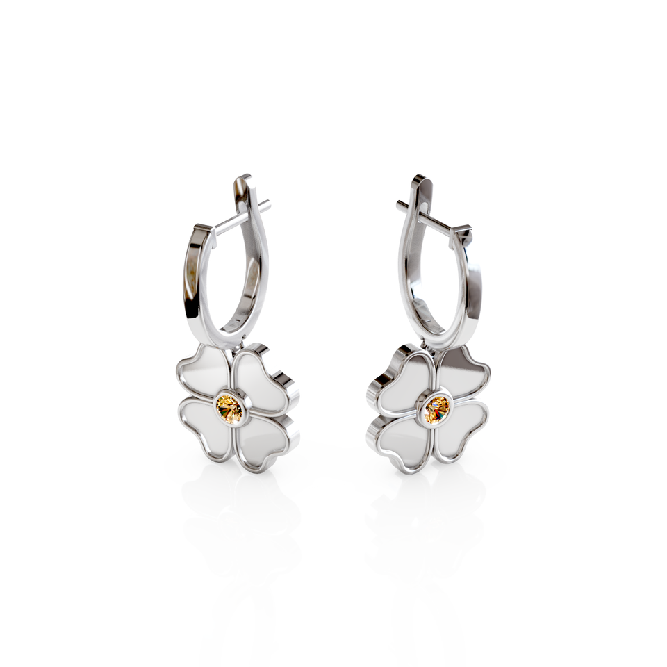 clover hoop earrings