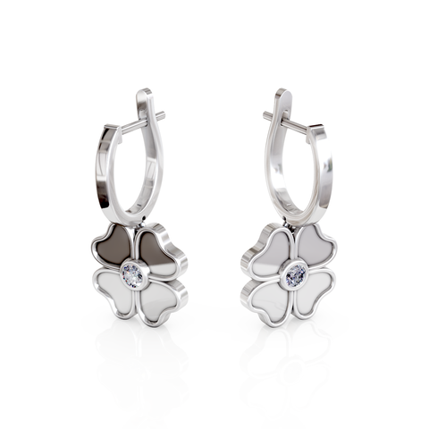 clover hoop earrings
