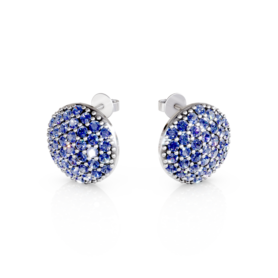 pave disc hoop earrings
