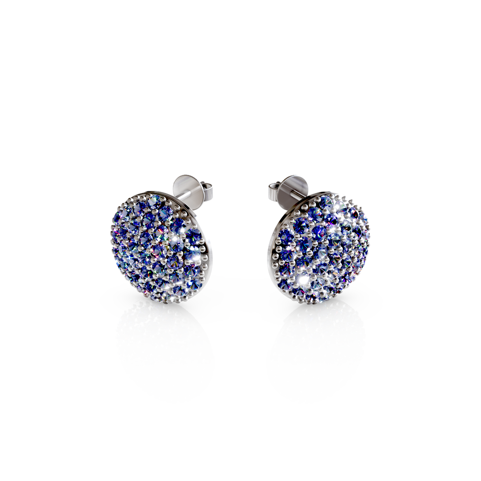 pave disc hoop earrings